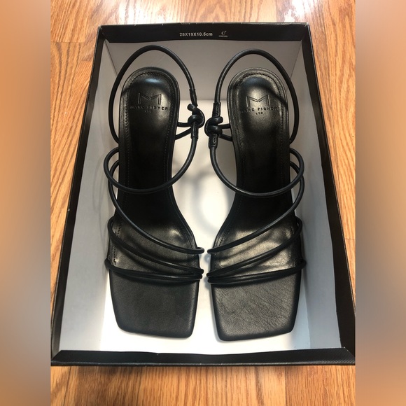 MARC FISHER Black Davia Square Toe Slingback sandal size 8 New - Picture 4 of 9